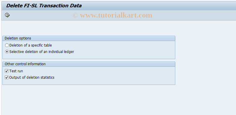 SAP TCode FMLD - Ledger Deletion