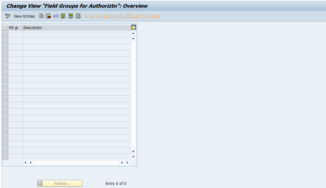SAP TCode FMME103 - FPC: Field Groups for Authorizations