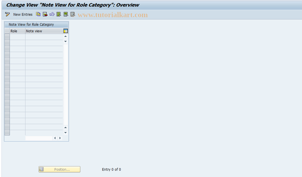 SAP TCode FMME106 - FPC: Note View for Role Category