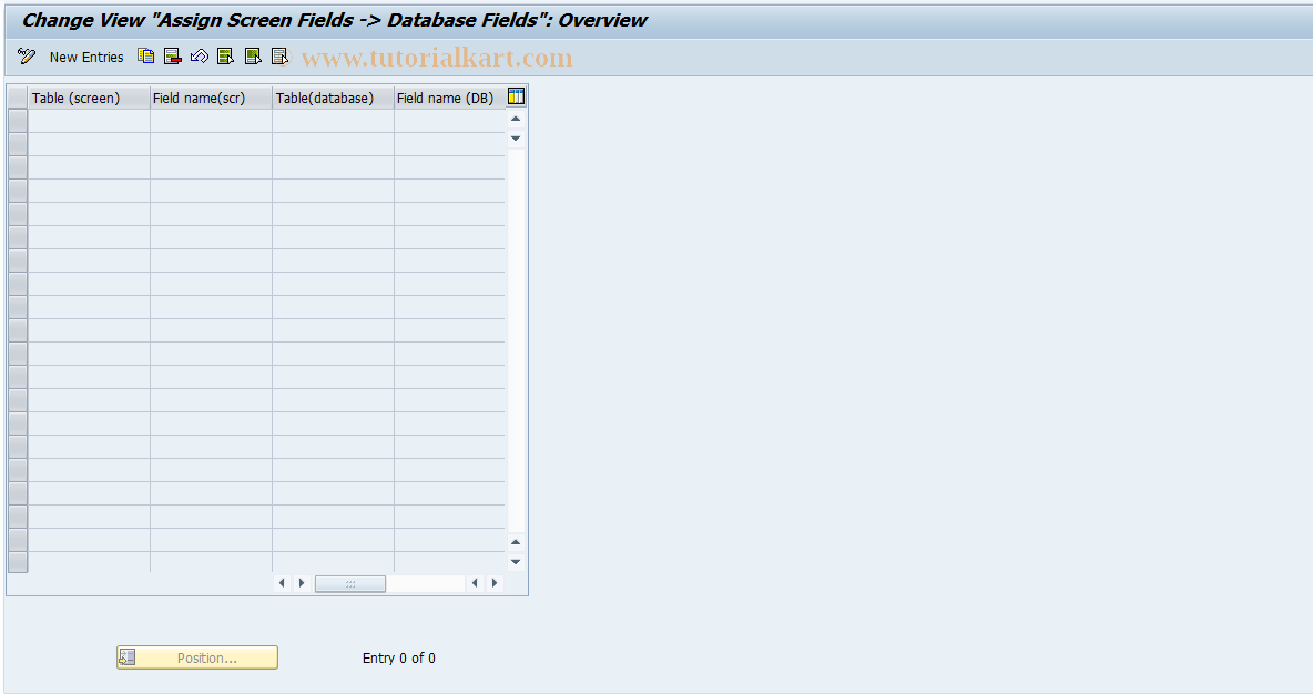 SAP TCode FMME11 - FPC: Assign Screen Field to Database