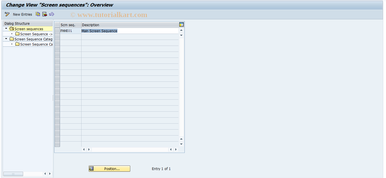 SAP TCode FMME6 - Funded Program: Screen Sequence