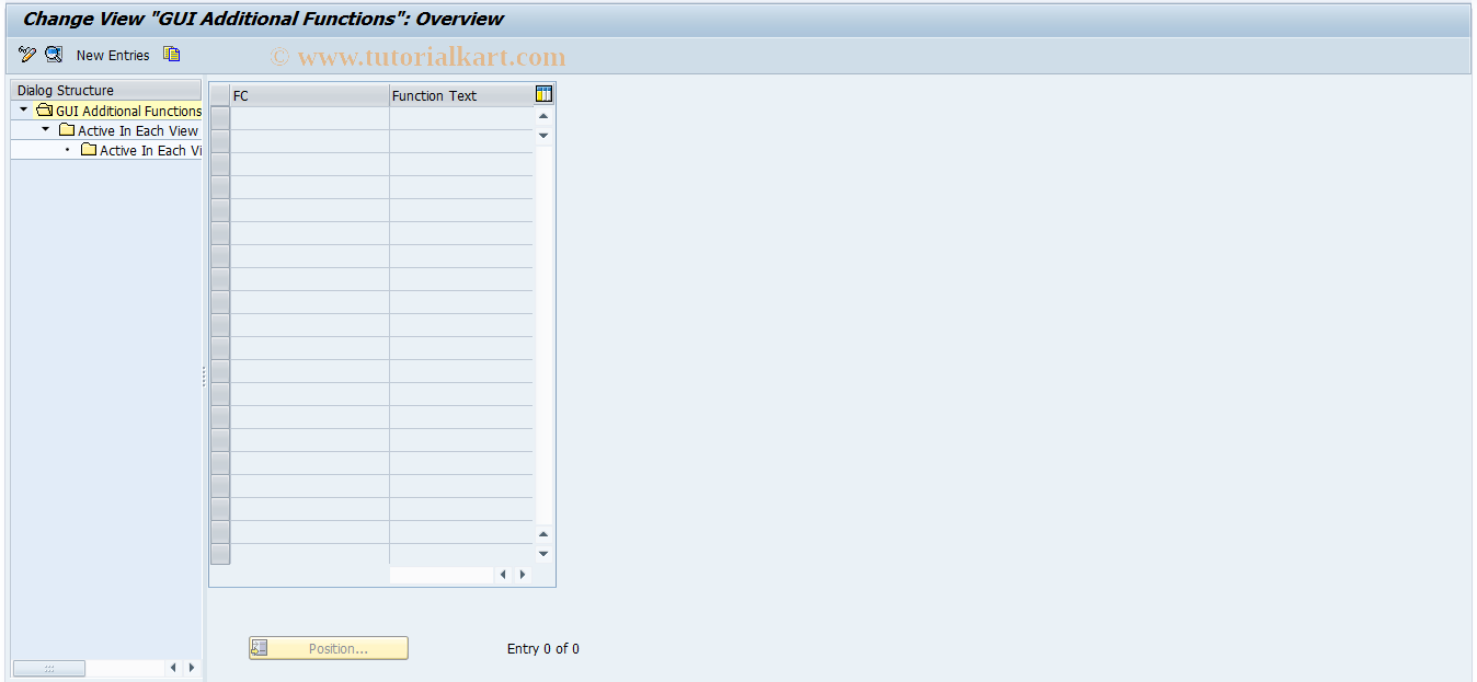 SAP TCode FMME9 - Funded Program Ctrl: GUI Addl Func.