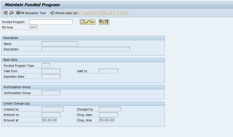 SAP TCode FMMEASURE - Funded Program: Maintain