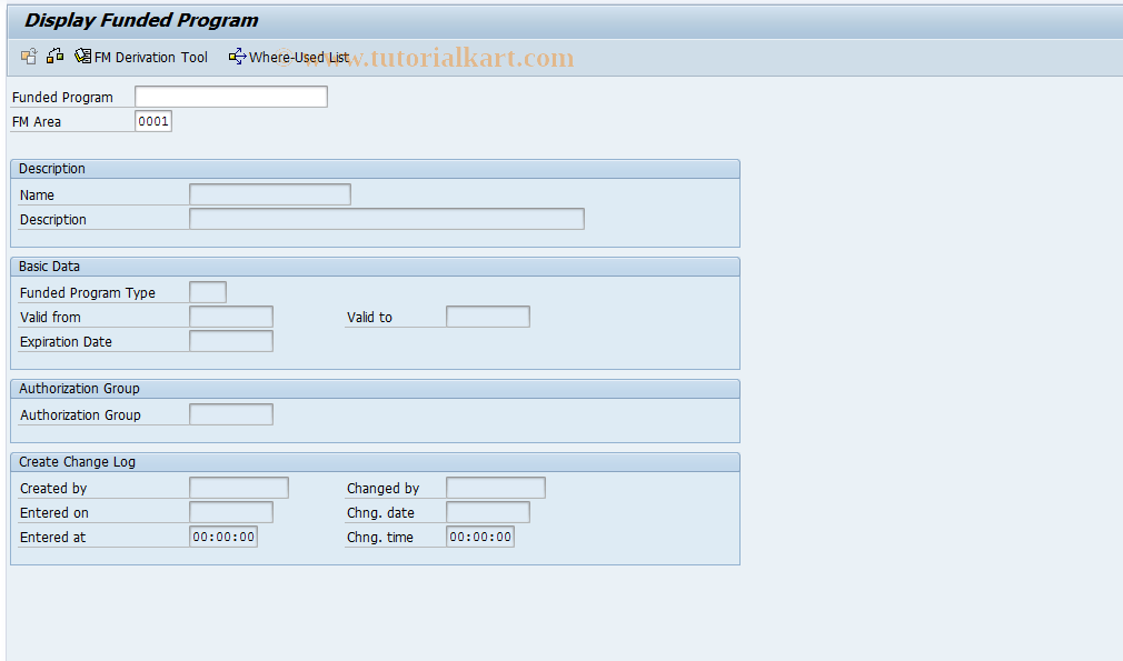 SAP TCode FMMEASURED - Funded Program: Display