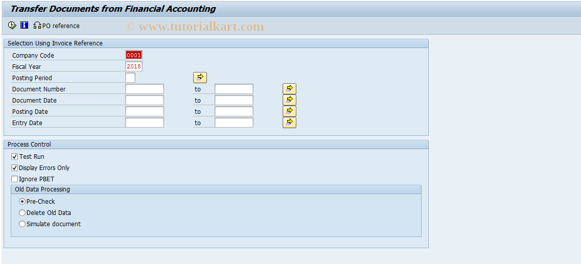 SAP TCode FMN0 - Subsequent Posting of FI Documents