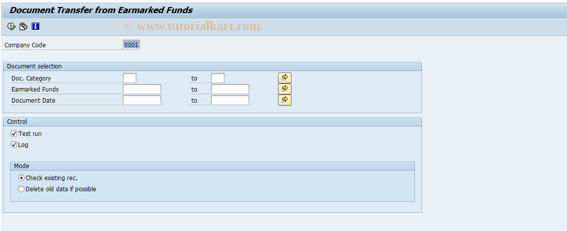 SAP TCode FMN5 - Transfer Funds Reservation Documents