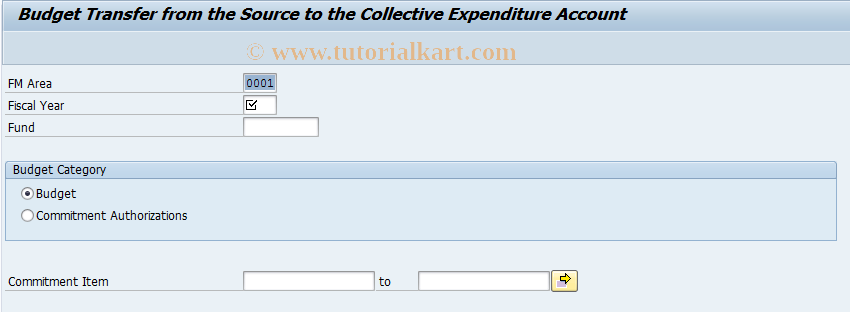 SAP TCode FMNM - Budget Transfer in CBA