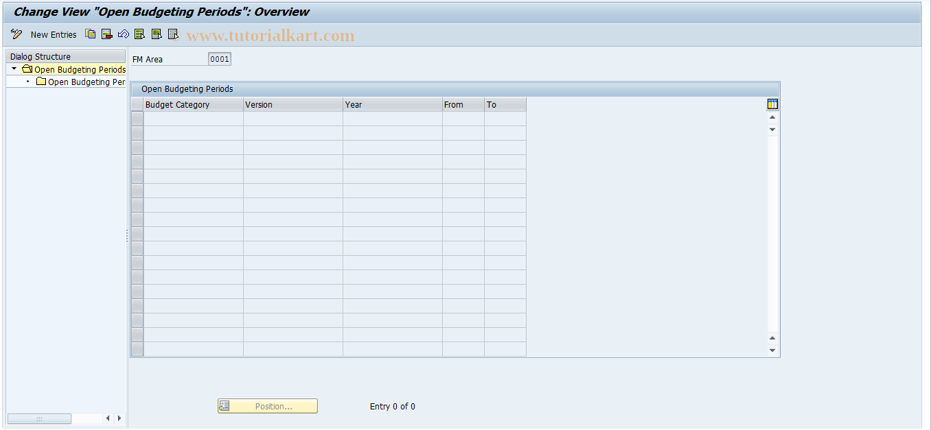 SAP TCode FMOPER - Open Budgeting Periods