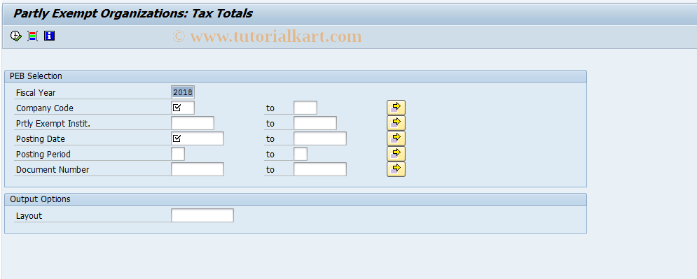 SAP TCode FMPEBTTL - Tax Totals