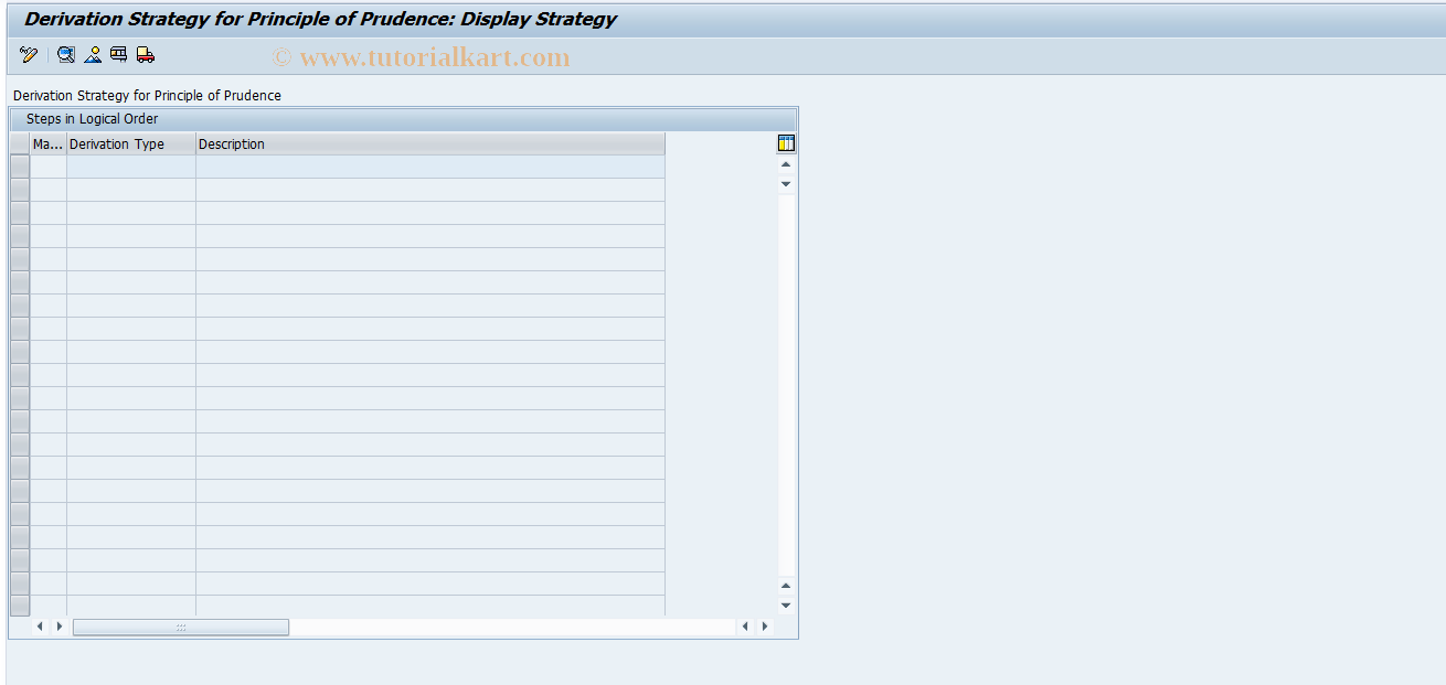 SAP TCode FMPOPDERIVE - Principle of Prudence - Customizing