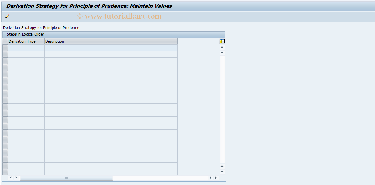 SAP TCode FMPOPDERIVER - Principle of Prudence - Maintenance