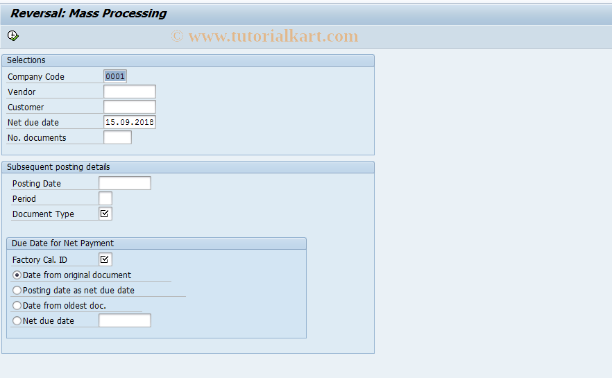 SAP TCode FMPSO001 - Reverse Overdue Deferrals