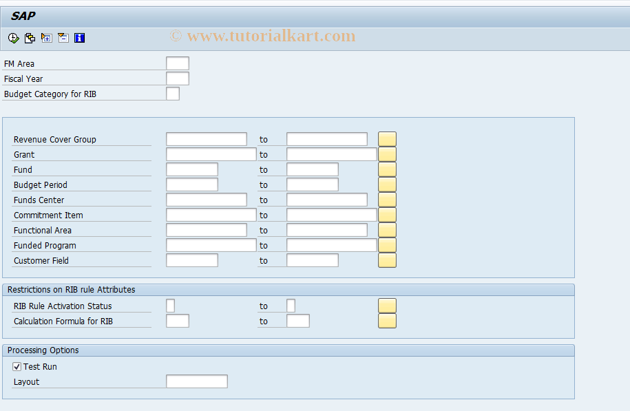 SAP TCode FMRBDEL - Delete Master Data for RIB