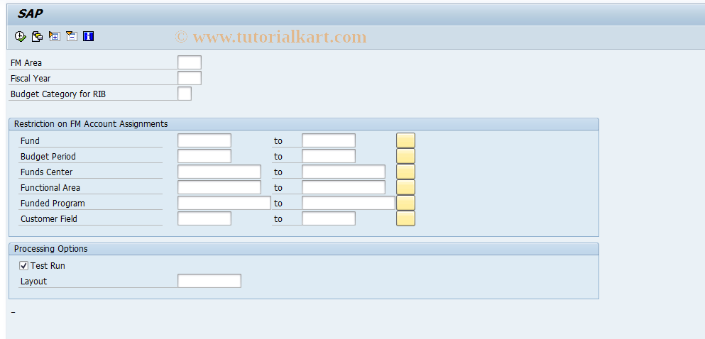 SAP TCode FMRBIDXREC - Reconstruct Index for RIB