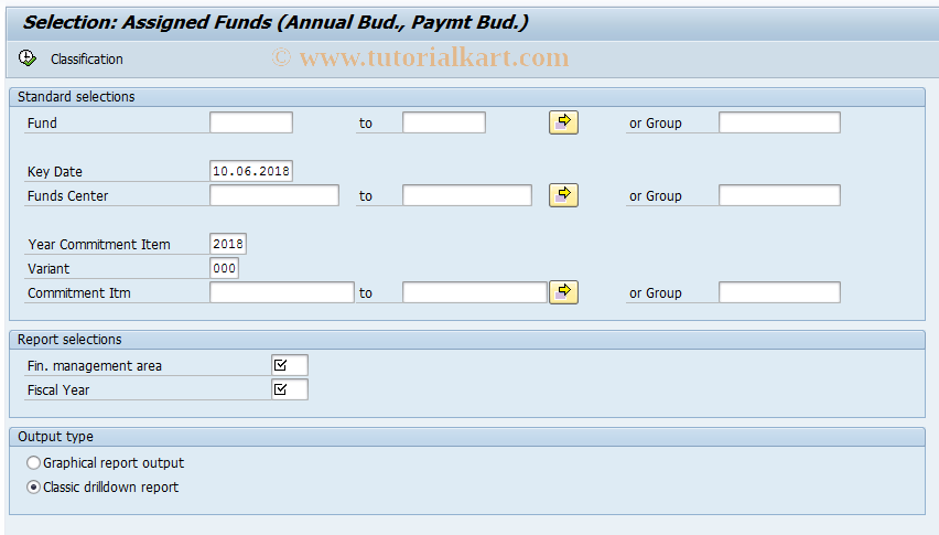 SAP TCode FMRP_2FMB4002 - Assigned Funds