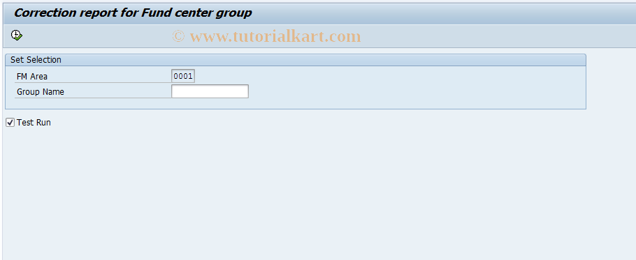 SAP TCode FMRP_FC_SET_CORR - Correction report for set group