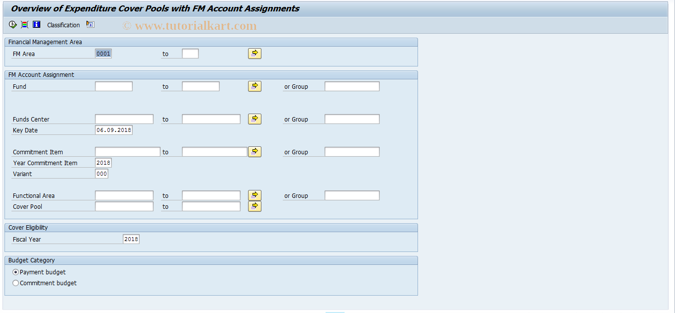 SAP TCode FMRP_RFFMCE11 - Overview of Cover Pools with FMAA