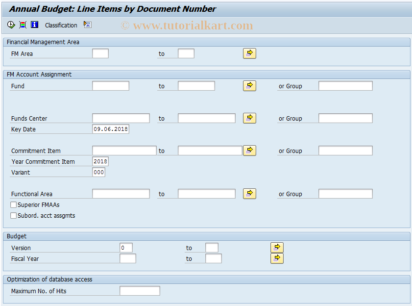 SAP TCode FMRP_RFFMEP1BX - Annual Budget