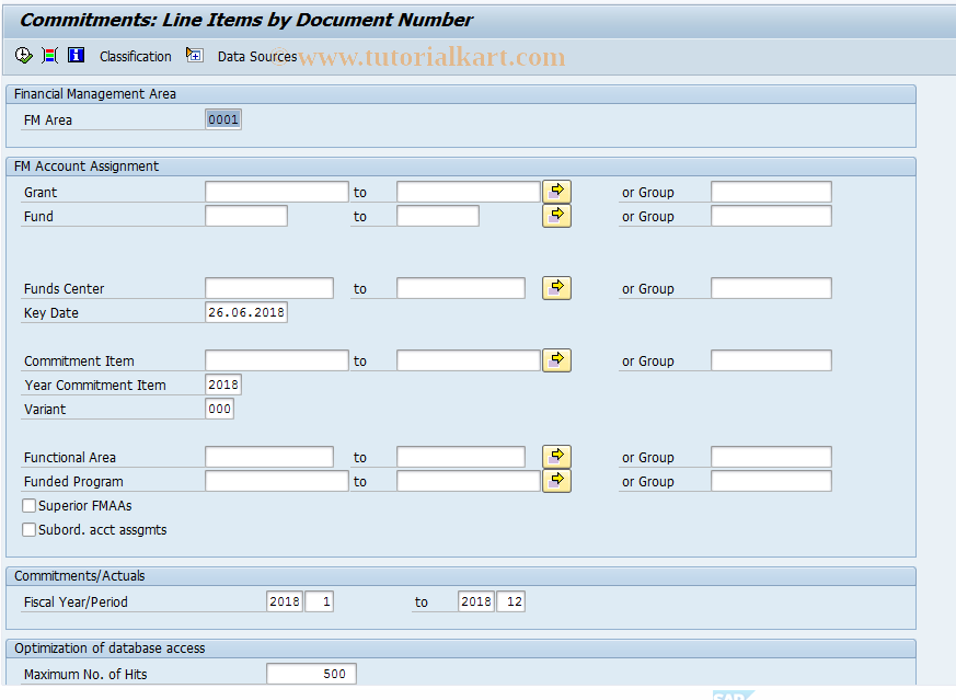 SAP TCode FMRP_RFFMEP1OX - Commitments and Funds Transfers