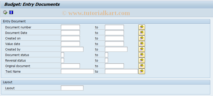 SAP TCode FMRW - Budget Entry Documents