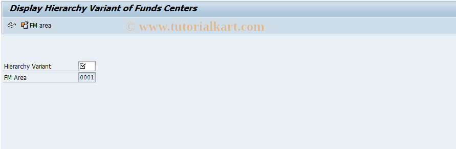 SAP TCode FMSE - Display Hierarchy Variant/Funds Ctr