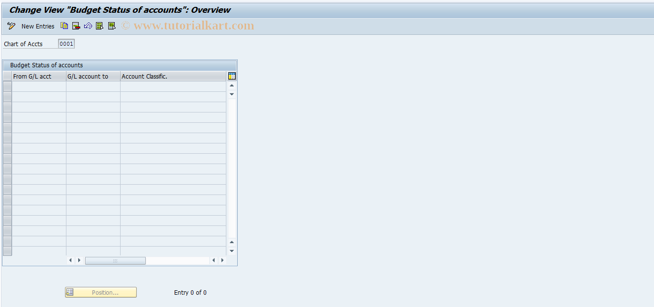 SAP TCode FMSGLCLASS - SGL Account classification