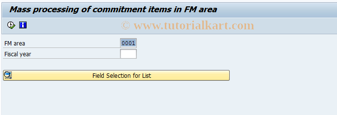 SAP TCode FMSL - Change Cmmt Item: Mass Processing