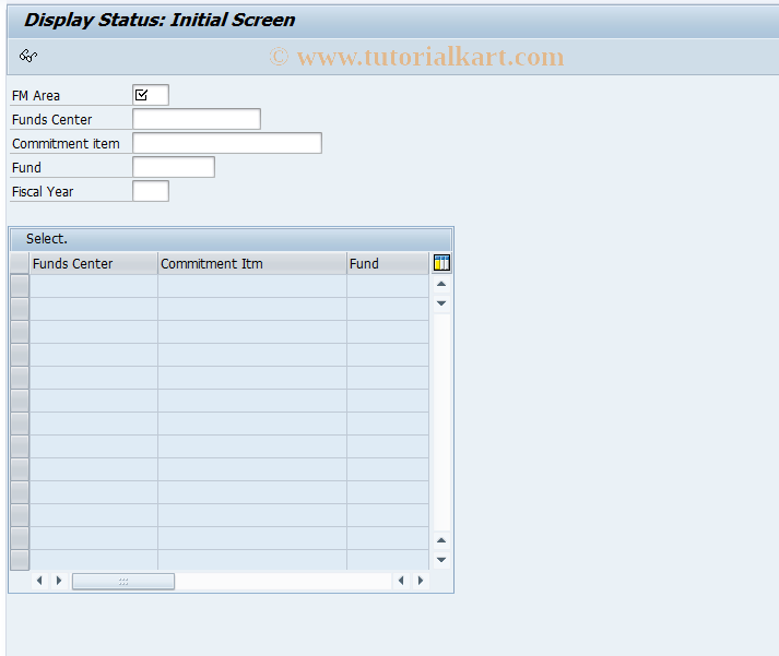 SAP TCode FMSS - Display Status Assignment