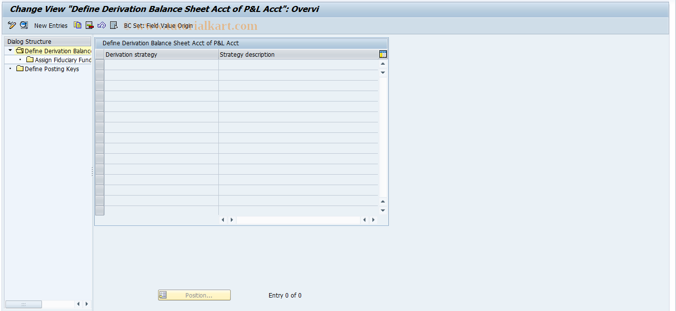 SAP TCode FMTFDERIVE - FM Object Assignment - Customizing