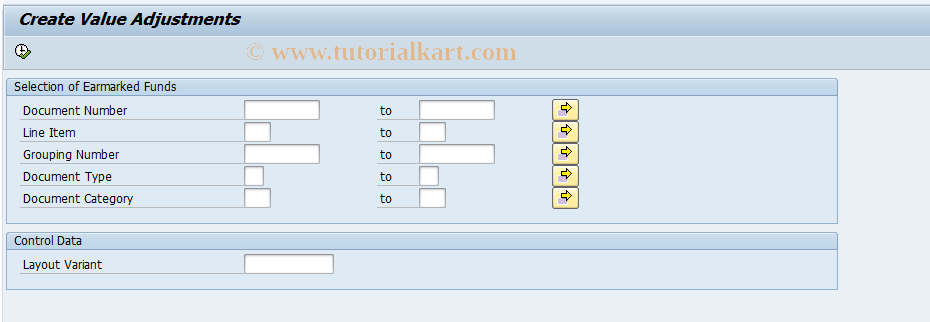 SAP TCode FMVA01 - Collective Prcssng Value Adjustments