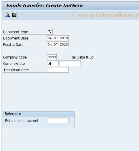 SAP TCode FMWA - Create Funds Transfer