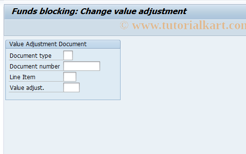 SAP TCode FMWPM2 - Change Fund Block for Value Adjustmt