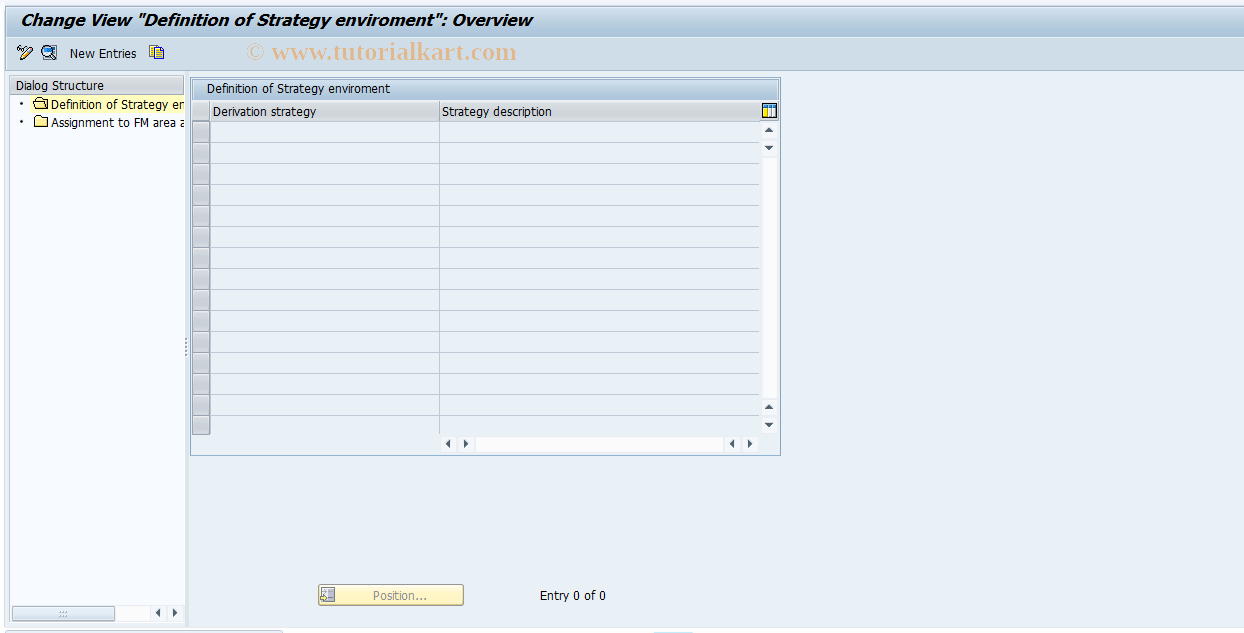 SAP TCode FMYC03DERIVE - FM Object Assignment - Customizing