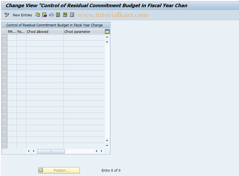 SAP TCode FMYC_CFPCOM - Closing Ops: Residual Commt Budget