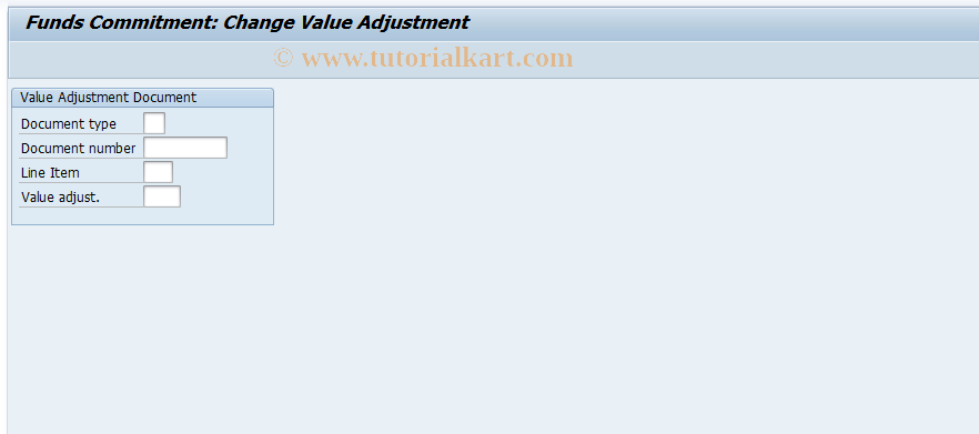 SAP TCode FMZPM2 - Funds commit.: Change value adjust.