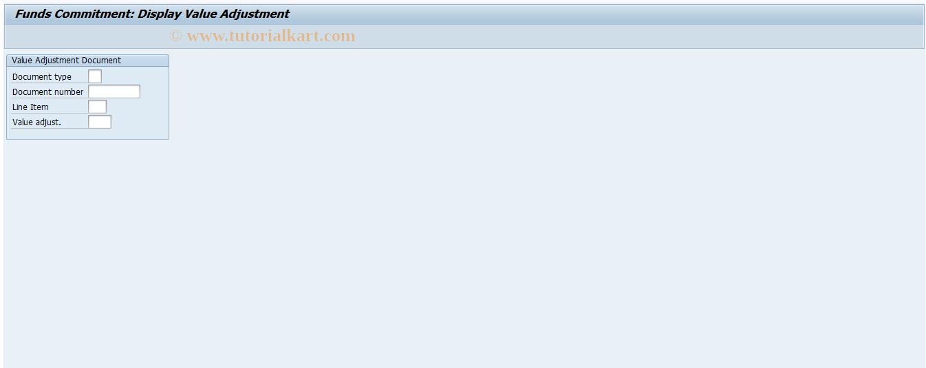 SAP TCode FMZPM3 - Funds Cmmt: Display Value Adjustment