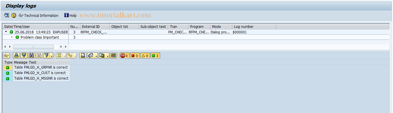 SAP TCode FM_CHECK_VERRECHNUNG - Check Customizing Clearing Control