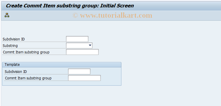 SAP TCode FM_CISUB_SET1 - Create Cmmt Item Substrings Group