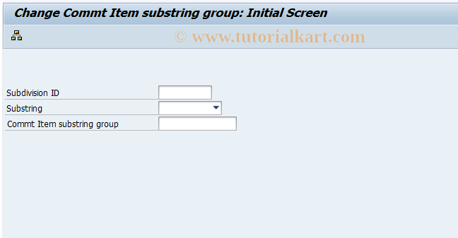 SAP TCode FM_CISUB_SET2 - Change Cmmt Item Substrings Group