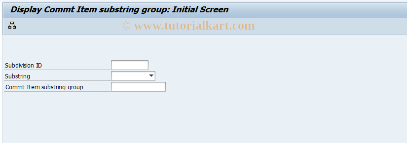 SAP TCode FM_CISUB_SET3 - Display Cmmt Item Substrings Group