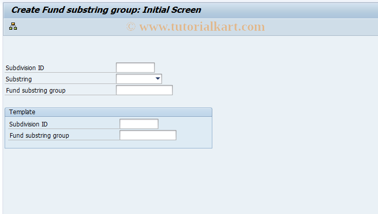 SAP TCode FM_FDSUB_SET1 - Create Fund Substrings Group