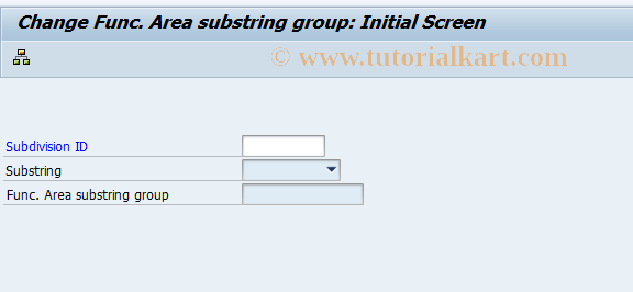 SAP TCode FM_FNSUB_SET2 - Change Func. Area Substrings Group