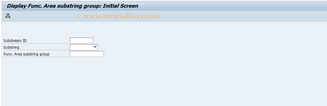 SAP TCode FM_FNSUB_SET3 - Display Func. Area Substrings Group