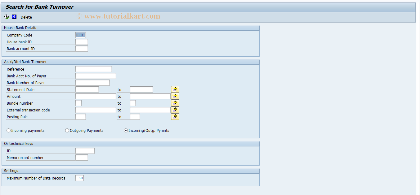 SAP TCode FM_LGD_H_BSU - Search Help for Bank Turnover