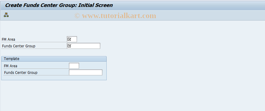 SAP TCode FM_SETS_FICTR1 - Create Funds Center