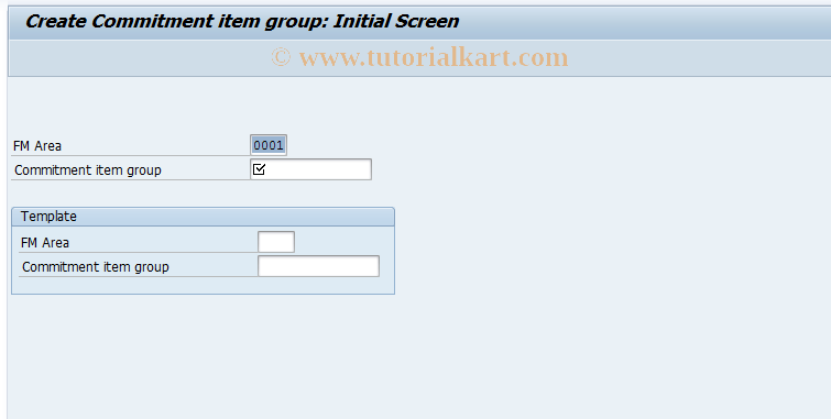 SAP TCode FM_SETS_FIPEX1 - Create Commitment Item Group
