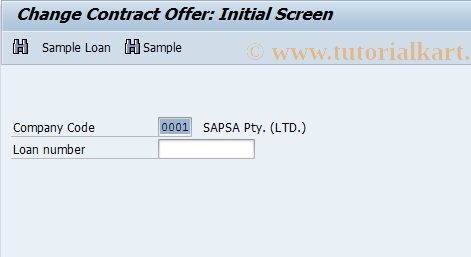 SAP TCode FN2A - Change other loan application