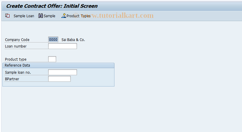 SAP TCode FNA1 - Create Mortgage Offer