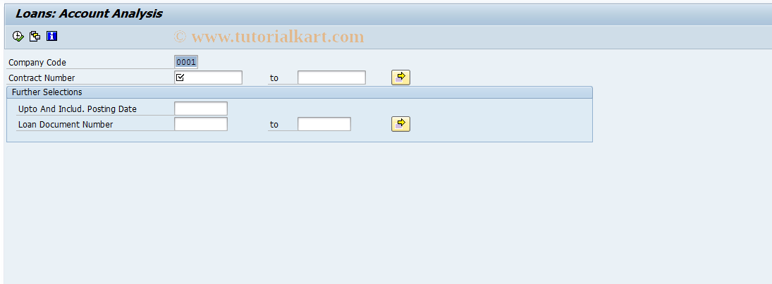 SAP TCode FNASL - Loans: Account Analysis