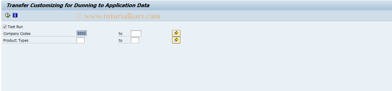 SAP TCode FNCD - Transfer Customizing for Dunning